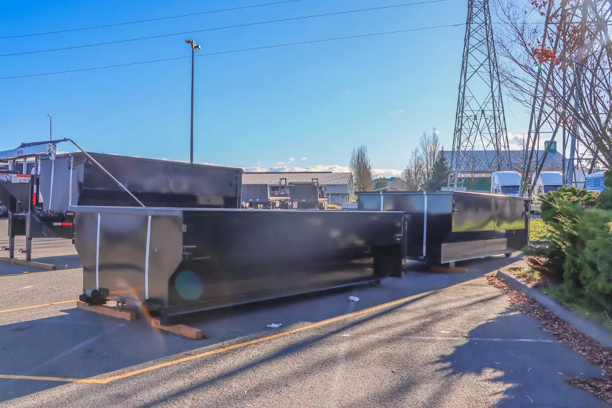Roll-off dumpster ready for waste disposal at job site for Estate Cleanout Dumpster Rental in DeForest